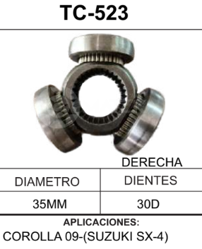 Imagen de TC-523 TRIPOIDE TOYOTA COROLLA 09- SUSKI SX-4 DIAM. TAZA 35MM 30D