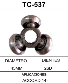 Imagen de TC-537 TRIPOIDE HONDA ACCORD 14- DIAM. TAZA 45MM 26D