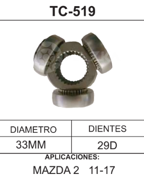 Imagen de TC-519 TRIPOIDE MAZDA 2  11-17  NISSAN VERSA 2014 DIAM. 33M 29D