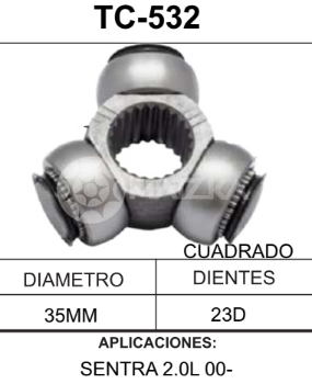 Imagen de TC-532 TRIPOIDE NISSAN  SENTRA 2.0L 00- DIAM. TAZA 35MM 23D