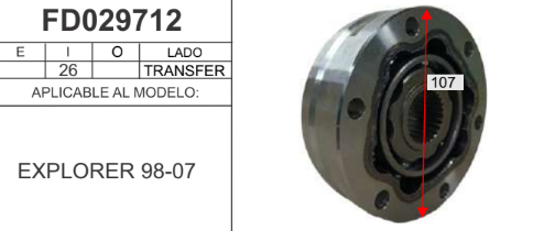 Imagen de FD029712 BALERO PARA TRANSFER (QUESO) FORD EXPLORER 98-07 EXTRIADO INT 26D