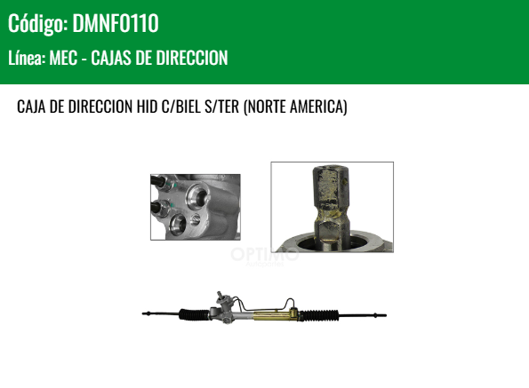 Imagen de DMNF0110 CREMALLERA HIDRAULICA C/BIEL S/TERM FORD FOCUS (USA) NORTE AMERICA 2.0L 2.3L 2.5L 00-11
