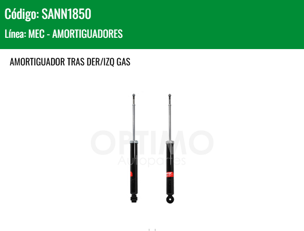 Imagen de SANN1850 AMORTIGUADOR TRASERO DER/IZQ GAS NISSAN SENTRA B17 1.6L 1.8L 13-20