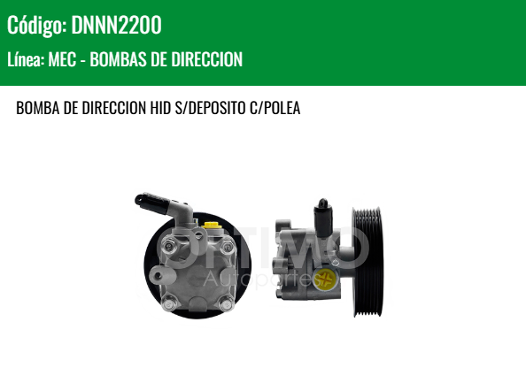 Imagen de DNNN2200 BOMBA DIRECCION HIDRAULICA S/DEP C/POLEA NISSAN X-TRAIL 2.5L 01-07