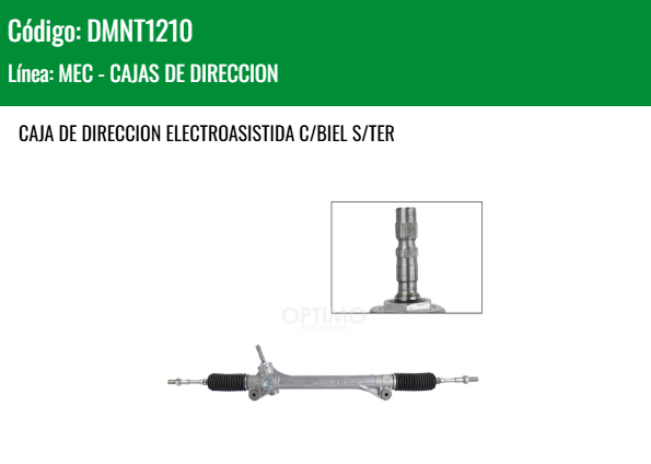 Imagen de DMNT1210 CREMALLERA ELECTROASISTIDA C/BIELETAS S/TERMINALES TOYOTA SIENNA 3.5L 11-20